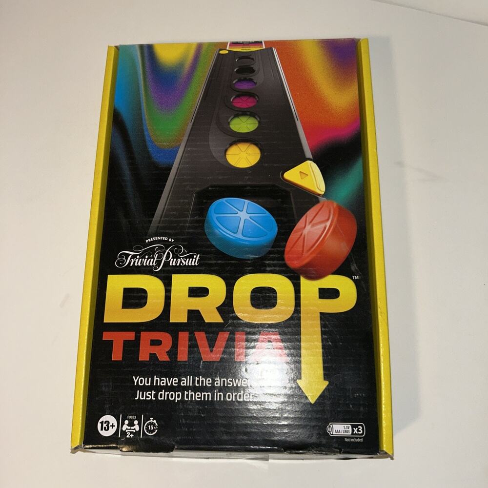 Drop Trivia by Hasbro Gaming – Trivial Pursuit Party Game New Open Box